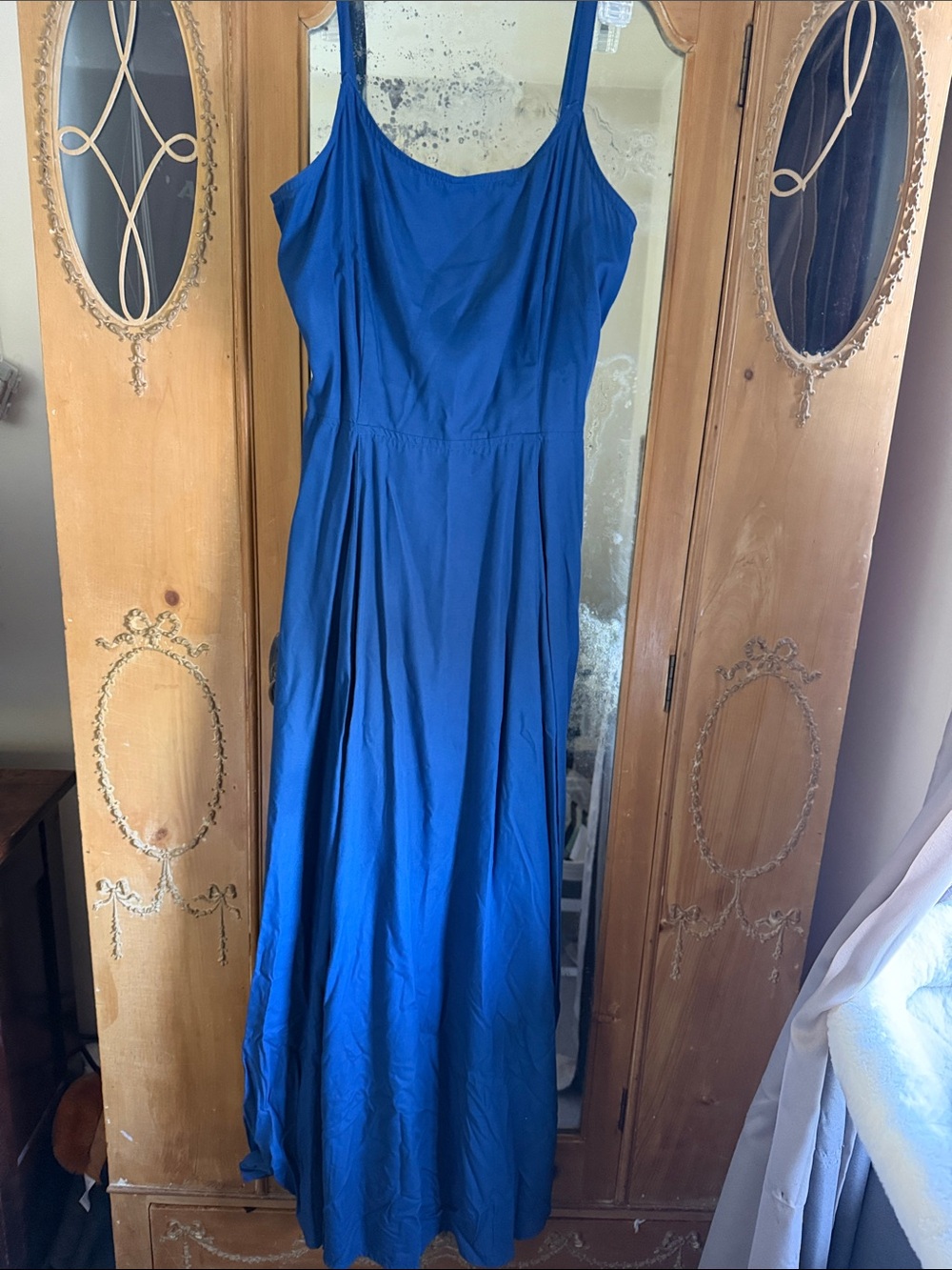 Armani Jeans Royal Blue Maxi Slip Dress Vintage
